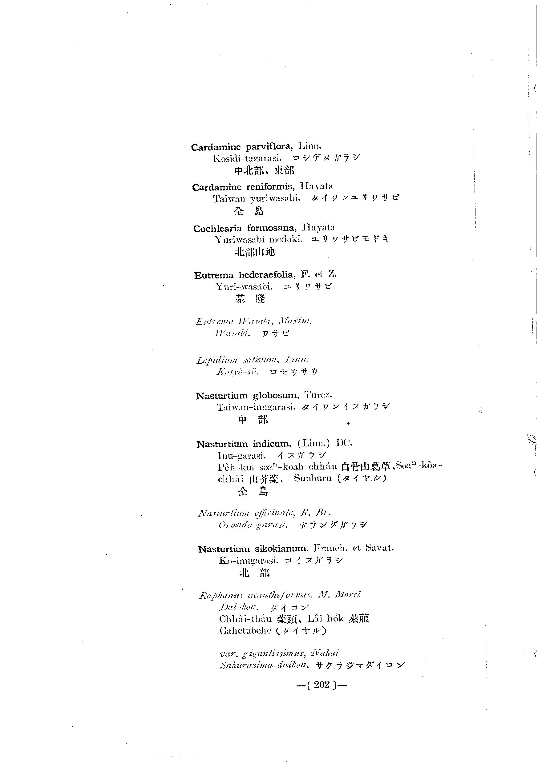 台灣植物名彙(List of Plants of Formosa)  第246頁