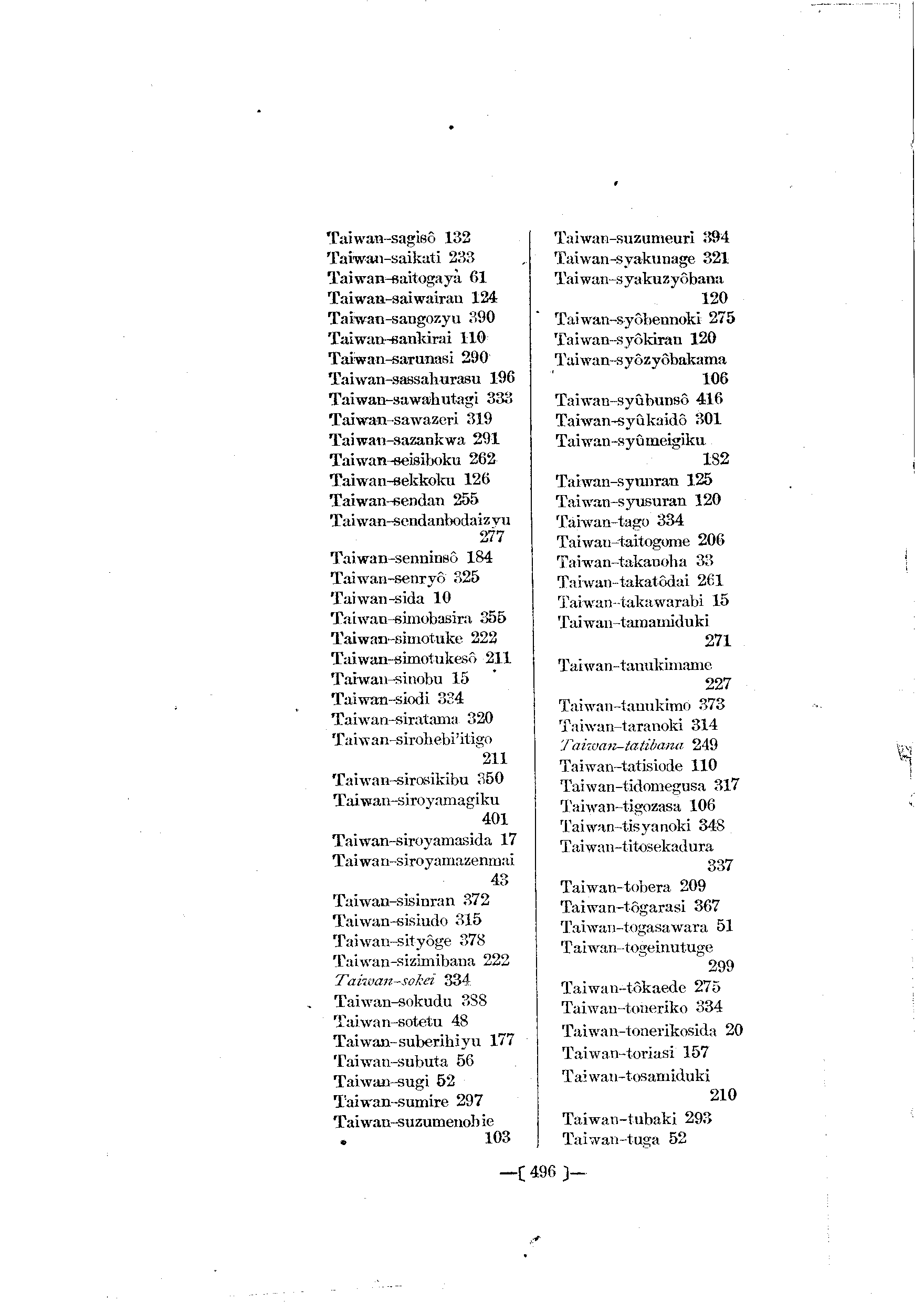 台灣植物名彙(List of Plants of Formosa)  第540頁